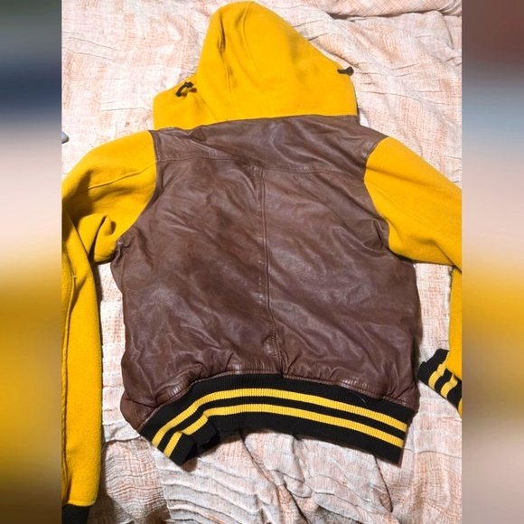 Varsity Jacket Large Wool And Leather Itialian Made - Picture 3 of 3